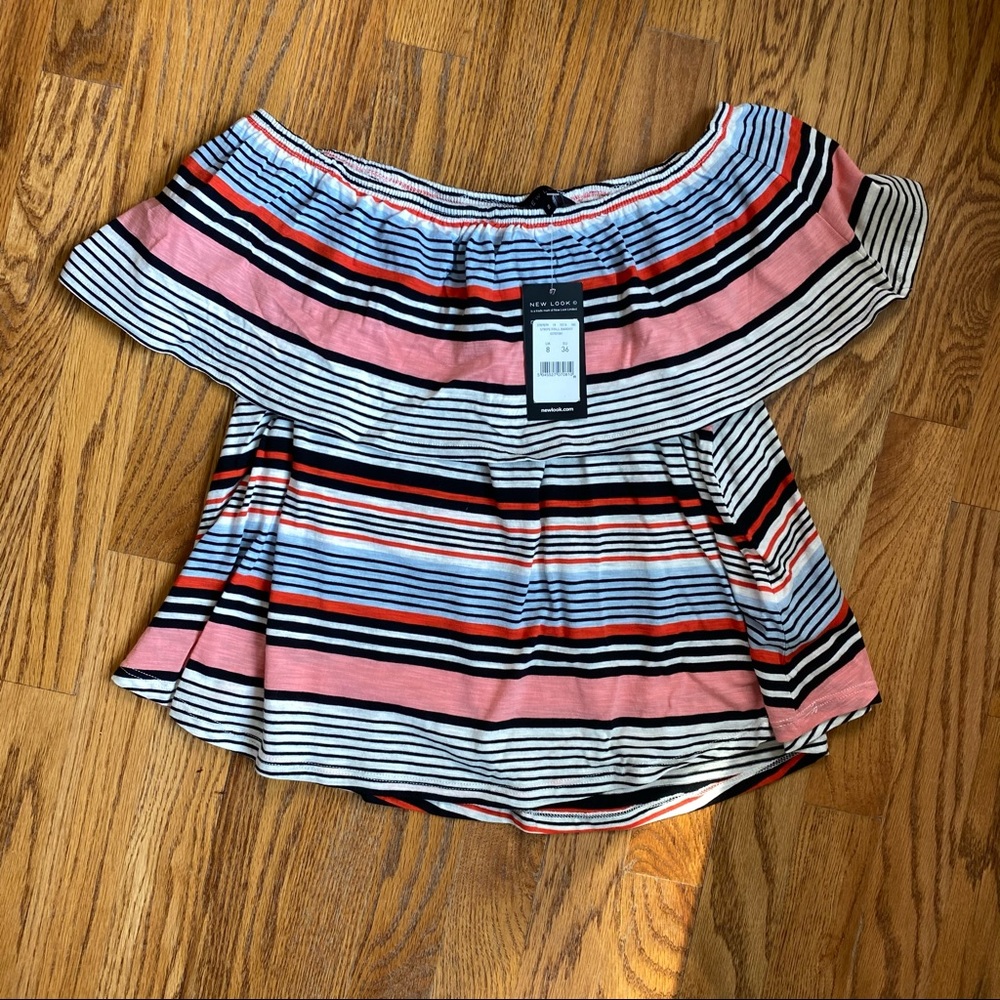 NWT - Off the shoulder stripe top